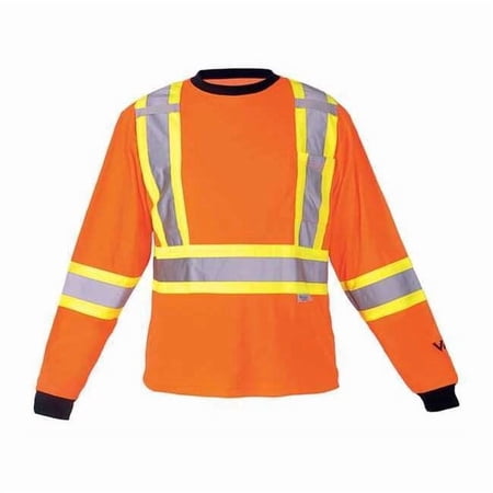 Unisex High Visibility Long Sleeve Shirt Polyester/Cotton Pullover Orange M