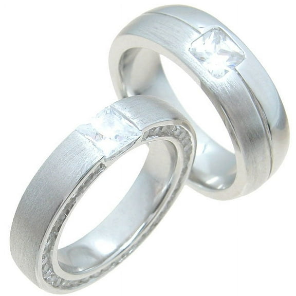Sterling Silver Wedding Bands Sets for Him and Her and Wedding Rings
