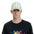 thumbnail image 5 of Yiaed Pistachio Green Checkboard Print Cap Adjustable Size for Running Workouts and Outdoor Activities All Seasons, 5 of 5