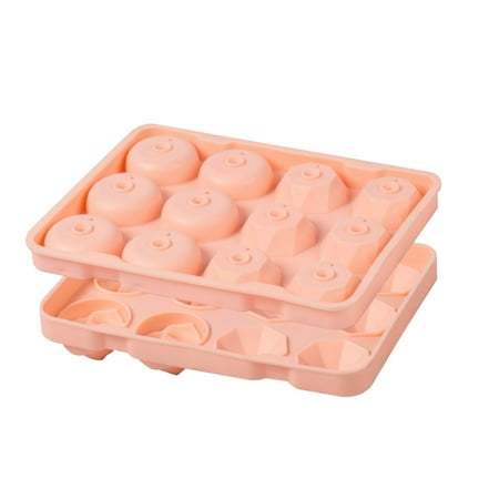 

RnemiTe-amo Deals！Ice Cube Tray Mold Whiskey Ice Ball Mould Ice Tray Silicone Spherical Ice With Lid Rose Diamond Ice Lattice Silica Gel Mould 12-lattice Ice Box Silica Gel Mould