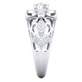 thumbnail image 4 of 0.75 Carat (Ctw) 10K White Gold Round Cut White Diamond Ladies Bridal Vintage Millgrain Halo Style Engagement Ring 3/4 C, 4 of 4