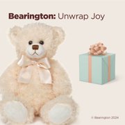 Bearington Brumby White Teddy Bear Stuffed Animal Plushie - 17 Soft-Fur Classic Plush Teddy Bears with Satin Bow - Cute, Cuddly Stuffed Bears Plush Toy Gift for Kids, Babies, Friends or Loved Ones