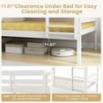 thumbnail image 5 of DFW Bunk Bed Twin Over Twin, Pine Solid Wood Detachable Bed Frame with High Guardrails & Integrated Ladder, Wooden Slatted Bunk Bed for Teens & Adult, No Box Spring Needed, White ￼, 5 of 7