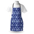 thumbnail image 3 of Floral Apron Classic Middle Eastern Flowers and Paisley Pattern Ottoman Nostalgic Bloom Design, Unisex Kitchen Bib Apron with Adjustable Neck for Cooking Baking Gardening, Royal Blue, by Ambesonne, 3 of 3