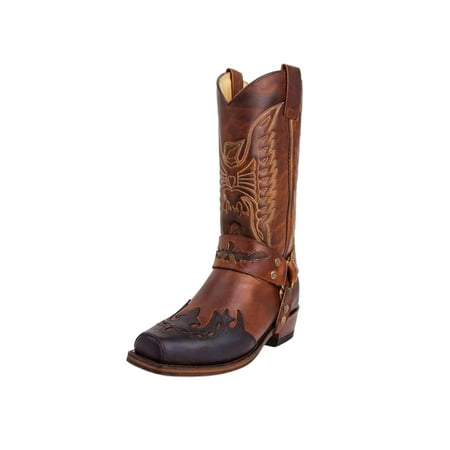 

Woobling Ladies Fashion Vintage Embroidered Shoes Round Toe Western V Cut Cowgirl Boots Brown 6.5