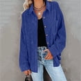 thumbnail image 2 of Patlollav Womens Corduroy Buttoned Cardigan Long Sleeve Lapel Padded Shirt Tops, 2 of 6