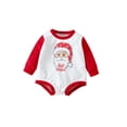 thumbnail image 1 of Sedceaty Baby Christmas Romper, Long Sleeve Round Neck Santa Letter Print Bodysuit Winter Clothes, 1 of 9