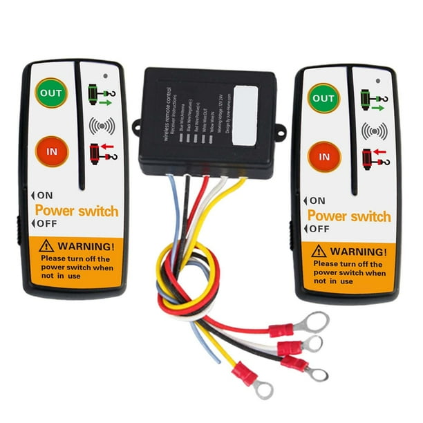 Control de cabrestante,Kit de control remoto de cabrestante inalámbrico para automóvil 100 pies,Receptor de control remoto inalámbrico de cabrestante eléctrico,Controlador de interruptor de
