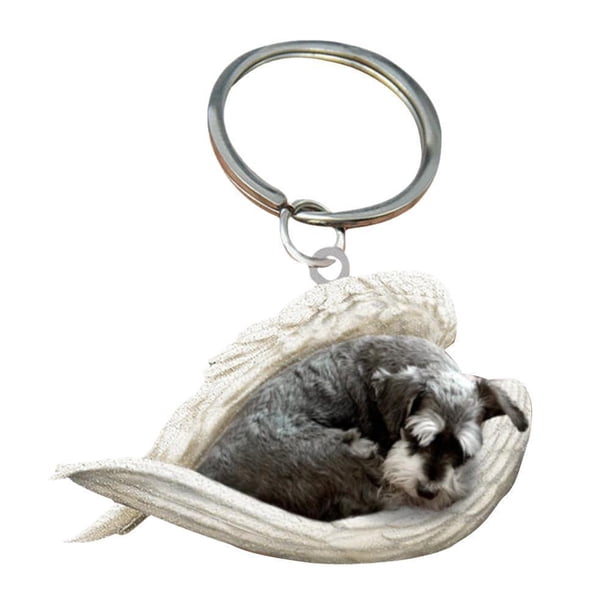 SGACAI Colgante de ángel con forma de perro durmiendo, papelería, colgante, llave para amantes de los perros, rápido