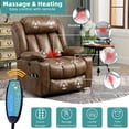 thumbnail image 3 of MEETWARM Large Power Lift Electric Recliner Chair with Extended Footrest for Big Tall Man, Overstuffed Wide Recliner with Massage and Heat, 2 Remote Controls/USB Ports/4 Side Pockets(Brown), 3 of 8