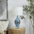 thumbnail image 2 of DecMode 25" Blue Table Lamp with White Linen Shade (2 Count), 2 of 10