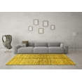 thumbnail image 3 of Ahgly Company Machine Washable Indoor Round Abstract Yellow Modern Area Rugs, 6' Round, 3 of 4