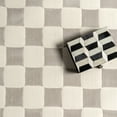 thumbnail image 6 of nuLOOM Alaiya Checkered Machine Washable Area Rug, 6', Round, Cream, 6 of 9