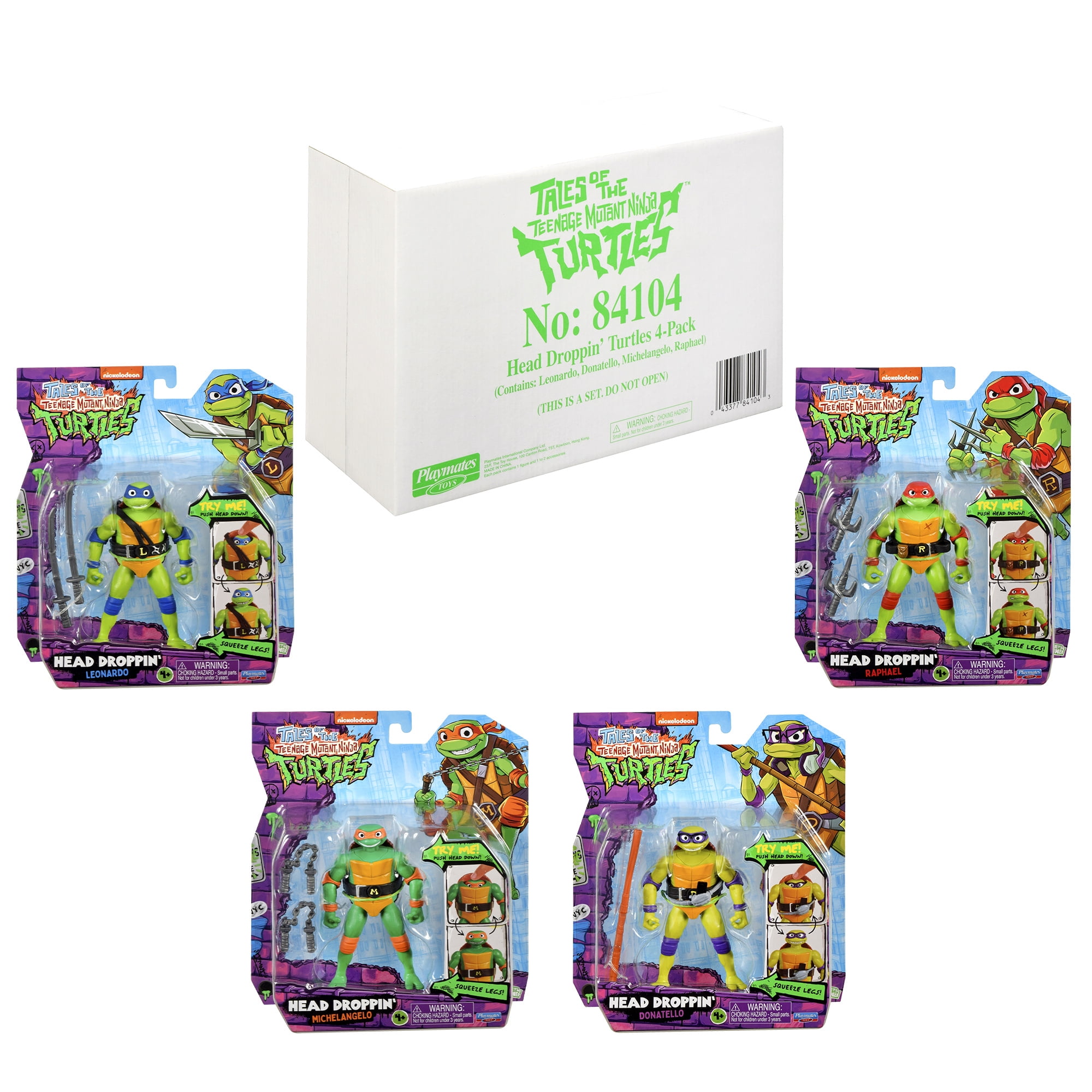 Tales of the Teenage Mutant Ninja Turtles: Head Droppin' Turtle Basic Figure 4-Pack by Playmates Toys