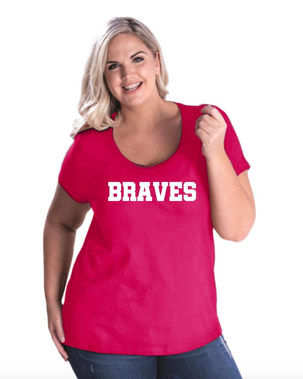 IWPF - Women's Plus Size Curvy T-Shirt, up to Size 28 - Braves