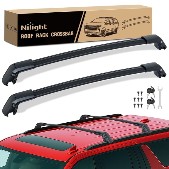 Roof Rack Cross Bars Compatible with Chevrolet Tahoe Suburban GMC Yukon Cadillac Escalade 2021 22 23 2024, Adjustable Aluminum Car Crossbars for Cargo Carrier Luggage Box Kayak Tent Snowboard