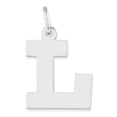 thumbnail image 1 of Beautiful Sterling Silver Rhodium-plated Medium Block Initial L Charm, 1 of 1