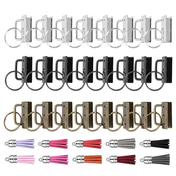 OULII 30 Key Fobs Materials to Make Key Chains Assorted Color Iron for Bag Embellishment and