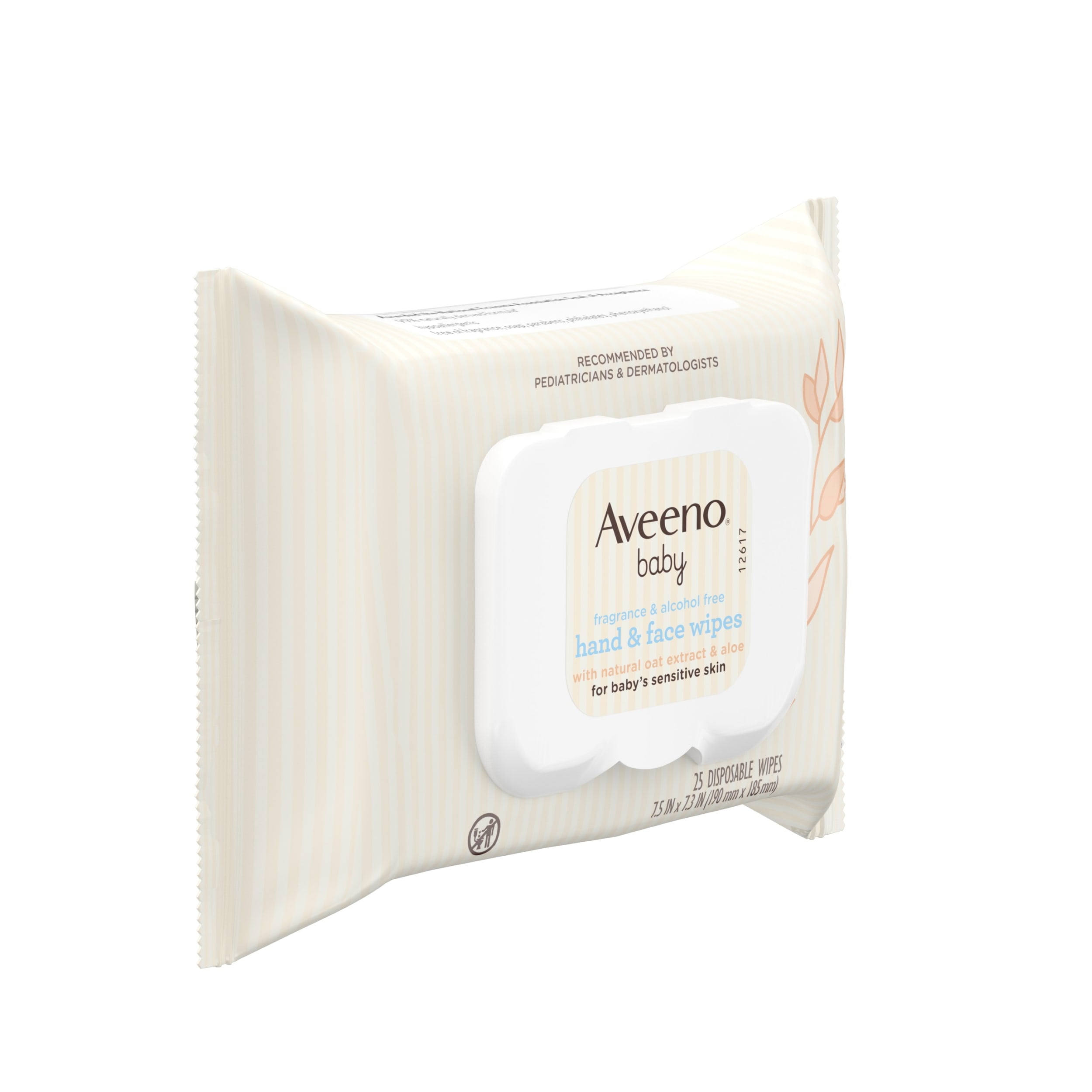 aveeno hand & face baby wipes with oat extract 25 ea