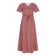 thumbnail image 5 of Vestido hasta el tobillo con estampado de manga corta suelto con cuello en V Vintage bohemio a la moda para mujer Fridja  qw6795, 5 of 9