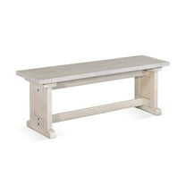 Sunny Designs Bayside 48" Farmhouse Mahogany Wood Side Bench in Marble White