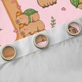 thumbnail image 4 of Manfei Lovely Capybara Kitchen Curtains,Kawaii Monogram J Black Out Curtains Pack of 2 (42x63 Each),Pink Brown, 4 of 7