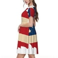 thumbnail image 2 of Fotbe Robe Motif Carte Drapeau Américain Décontractée Mode Femme Manches Courtes Robe Maxi Robe T-Shirt Rayée Longue à Blocs de Couleur, 2 of 6