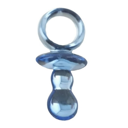 Pacifier Charm Jewelry - 144 Mini Plastic Pacifier Acrylic Charms Capias embellishments -Blue