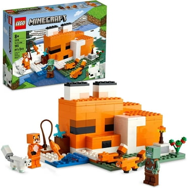 LEGO Minecraft The Fox Lodge House 21178 Animal Toys with Drowned Zombie Figure, Birthday Gift for Grandchildren, Kids, Boys and Girls Ages 8 and Up