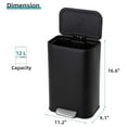thumbnail image 2 of Soonbuy Slim Bathroom Trash Can, 5.3 Gal/20L Stainless Steel Waste Bins, Soft-Close Lid, Step-on Garbage Bin, Narrow Recycle Bins for Kitchen, Office, Bathroom, Black (with Removable Inner Bucket), 2 of 7