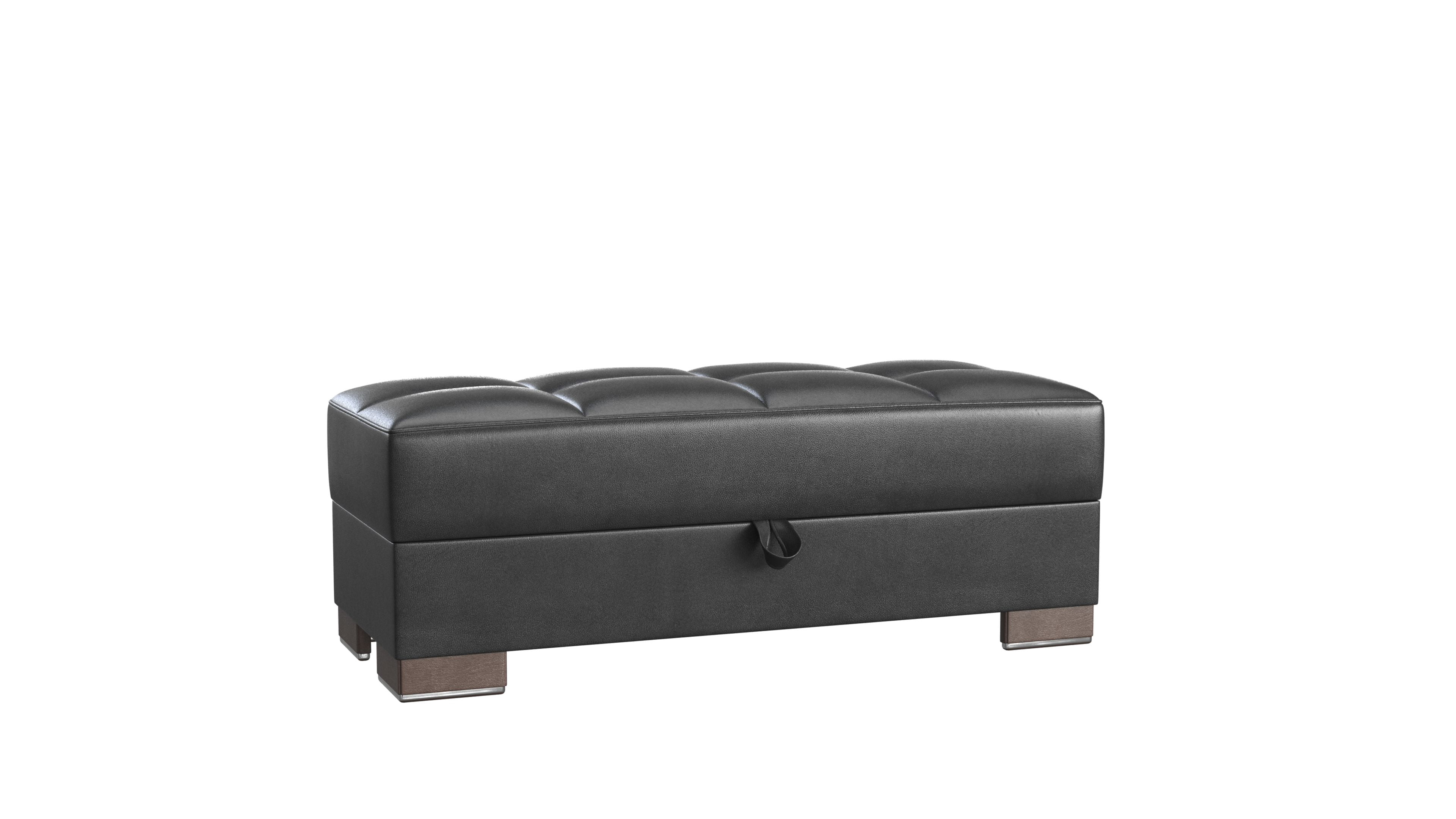 Ottomanson Origins Air Upholstered Storage Ottoman, Black