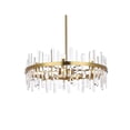 thumbnail image 4 of Maklaine Modern 32" Round Iron and Crystal Chandelier in Satin Gold, 4 of 8