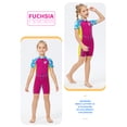 thumbnail image 2 of Greeniant Traje de neopreno para niños, traje de baño de una pieza de manga corta con cuello Multicolor para niñas, traje de baño para nadar y Deportes acuáticos Rojo púrpura METRO Greeniant OD003646-02, 2 of 6