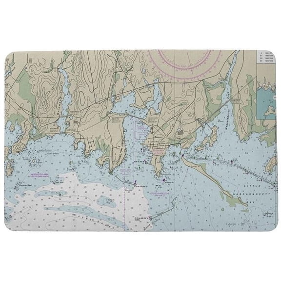 Betsy Drake DM13214ST 18 x 26 in. StoninKTon Harbor, CT Nautical Map Door Mat