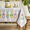 thumbnail image 3 of Easter Tablecloth 60×84 Inch Rectangular, Spring Carrots Bunny Colorful Washable Table Cover for Party Picnic Dinner Decor, 3 of 6