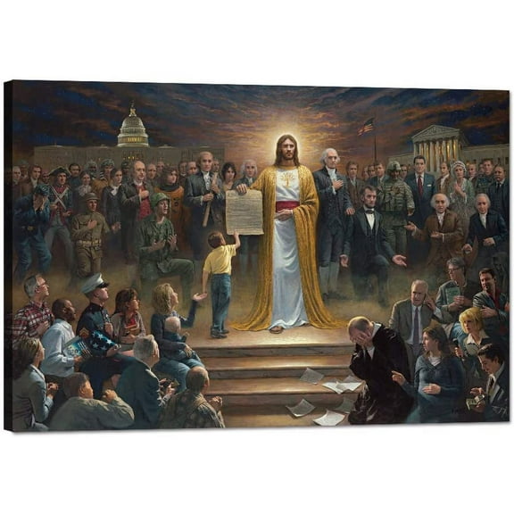 Jesus Picture Framed Wall Decor One Nation Wall Art for Bedroom Office Framed Ready to Hang