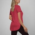 thumbnail image 3 of ZZwxWA Womens Summer Tops Slim Fitted Side Split Slit Crewneck Shirts Trendy Casual Basic Comfy Short Sleeve Tunic Solid T Shirts, 3 of 6