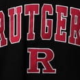 thumbnail image 5 of Men's Colosseum Black Rutgers Scarlet Knights Arch & Logo Crew Neck Sweatshirt, 5 of 5