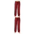 thumbnail image 3 of Pantalón largo Jumpingount de poliéster para mujer colorido informal transpirable a cuadros Rojo XXL 2piezas, 3 of 6