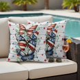 thumbnail image 5 of Independence Day Butterfly Pillow Covers 2 Pack Country Red Blue Stripe Butterfly Star Wood Grain Pillowcase Waterproof Outdoor Throw Pillow Cover for Patio Garden Square Cushion 20”x20”, 5 of 9