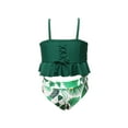 thumbnail image 4 of Qiylii Parent-Child Summer Bikini Set, Ruffle Camisole and Print High Waist Pant Swimsuit Two-piece Suit for Vacation Swimming Beach, 4 of 9