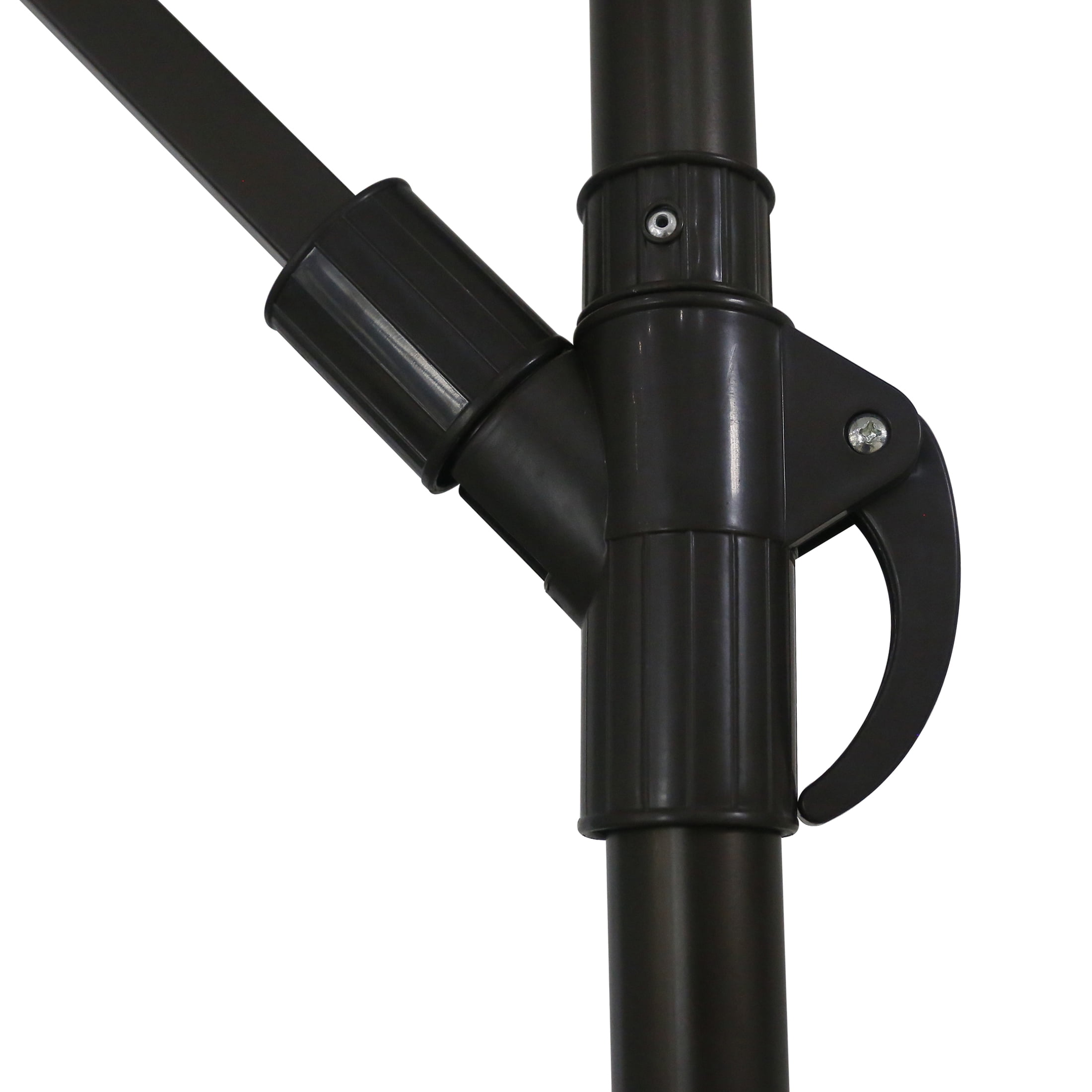 Polytrends Weller 10-foot Offset Cantilever Hanging Patio Umbrella Black Striped