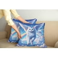 thumbnail image 2 of Ambesonne Cat Throw Pillow Cover 2 Pack, Pegasus Kitty Flies Clouds Sky, 20", Azure Blue Pale Pink, 2 of 7