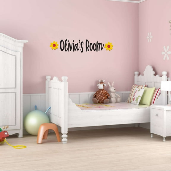 Children Cute Sign Wall Decal Decoration Custom Name Typography Vinyl Wall Decal Lasts Years and Easily Removable - Size: 40 In(W) x 8 In(H)