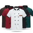 thumbnail image 4 of Men‘s Short Sleeved Chef Uniform Kitchen Hotel Work Uniform Cafeteria Short Sleeved Work Uniform Chef Work Uniform FWZ, 4 of 7