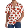 thumbnail image 3 of Wukai Hand Drawn Tomatoes Men's Casual Short-Sleeve Button Down Shirt - Lightweight Summer Dress Shirt for Daily Wear-X-Large, 3 of 7