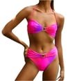 thumbnail image 1 of Matching Family Swimsuits Women's Sexy Bikini Split Two-Piece Beach With Chest Pad Swimsuit, 1 of 5