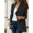thumbnail image 4 of PULLIMORE Women Casual Open Front Blazer Long Sleeve Cardigan Work Office Jackets with Pockets (XL, Black), 4 of 5