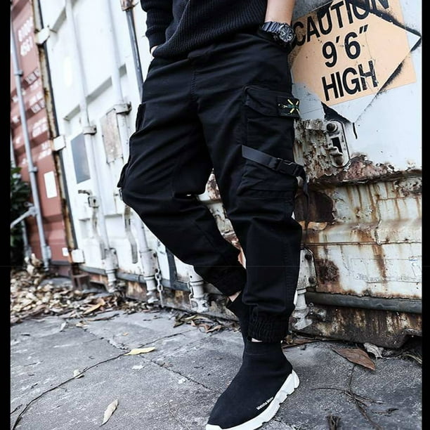 Men's Casual Haren Trousers Ankle Banded Cargo Pants 