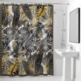 thumbnail image 4 of Gold Black Palm Leaves Fabric Shower Curtain Summer Tropical Washable Shower Curtains for Bathroom, Waterproof Bath Curtain with Hooks Home Decor 36x72in, 4 of 8